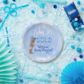 Baby Es ist Cold Snowflake Blue Ethnic Boy Dusche Pappteller (Party)