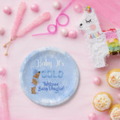 Baby Es ist Cold Snowflake Blue Ethnic Boy Dusche Pappteller (Party)