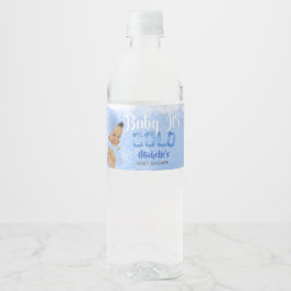 Baby Es ist Cold Snowflake Blue Ethnic Boy Dusche Wasserflaschenetikett