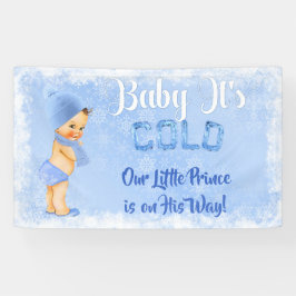 Baby Es ist Cold Snowflake Winter Blue Boy Banner