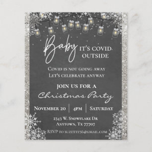 Baby Es ist Covid Outside Weihnachts Party Snowfla Flyer