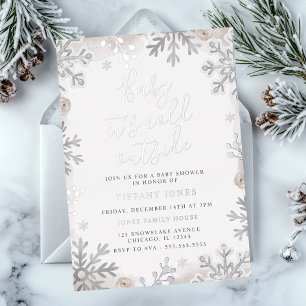 Baby Es ist eine kalte Schneeflocke Baby Dusche Folieneinladung