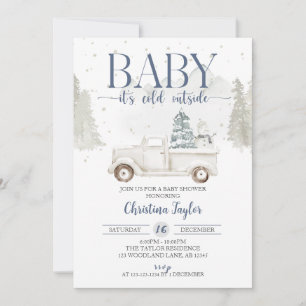 Baby Es ist kalt Außendusche, Winterdusche Einladung