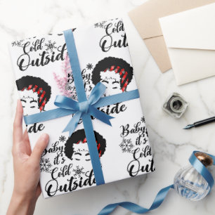 Baby Es ist kalt außerhalb Afro Frauen Karierte W Geschenkpapier