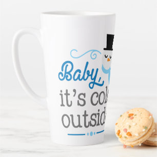 Baby es ist kalt außerhalb des Weihnachtsfeiertage Milchtasse