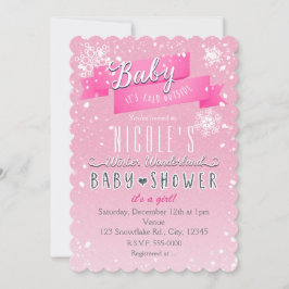 BABY ES IST KALT AUSSERHALB Pink Baby Dusche Einla Einladung