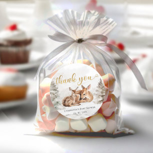 Baby es ist kalt außerhalb von Forest Deer Baby Sh Runder Aufkleber