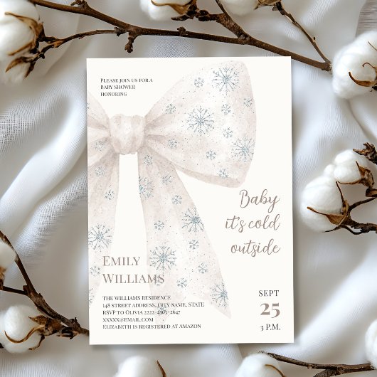 Baby es ist kalt außerhalb von weißen Bogen Baby D Einladung
