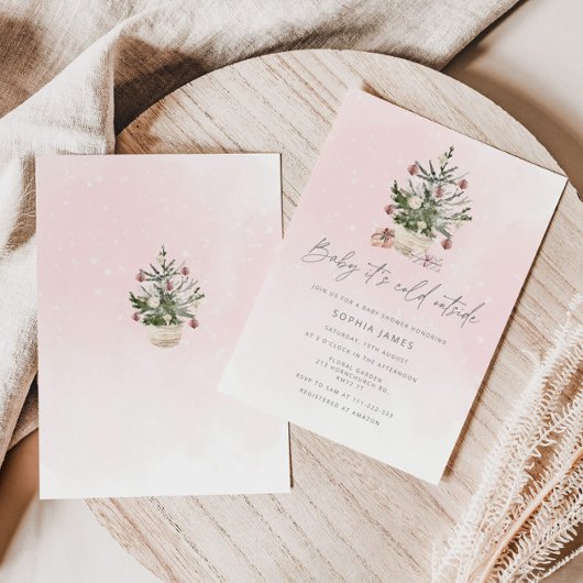 Baby es ist kalt außerhalb Weihnachts Mädchen Dusc Einladung