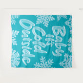 Baby Es ist kalt draußen Aqua Aquamarin Frozen Wei Wandteppich (Vorderseite (Horizontal))