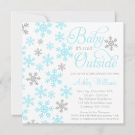 Baby Es ist kalt draußen Aqua Gray Baby Dusche Einladung