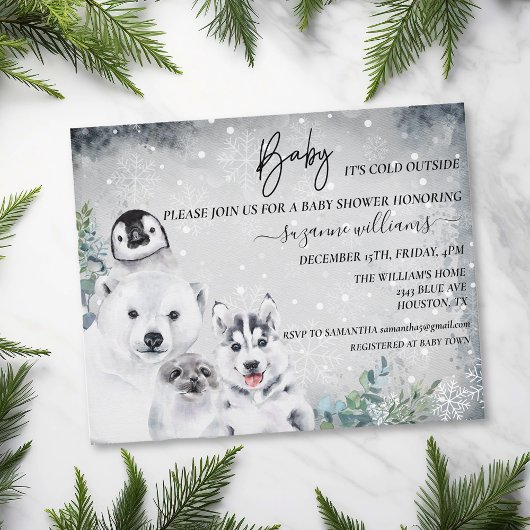 Baby Es ist kalt draußen Arktis Tierdusche Winter