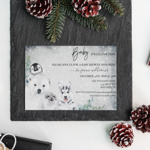 Baby Es ist kalt draußen Arktis Tierdusche Winter Einladung