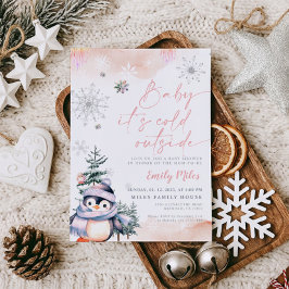 Baby es ist kalt draußen, Baby Dusche Winter Pingu Einladung