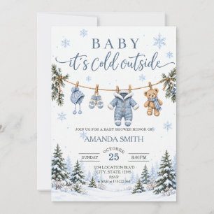Baby, es ist kalt draußen  Baby- Shower auf der Wä Einladung