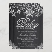 Baby Es ist kalt draußen Babydusche auf Chalkboard Einladung (Vorne/Hinten)