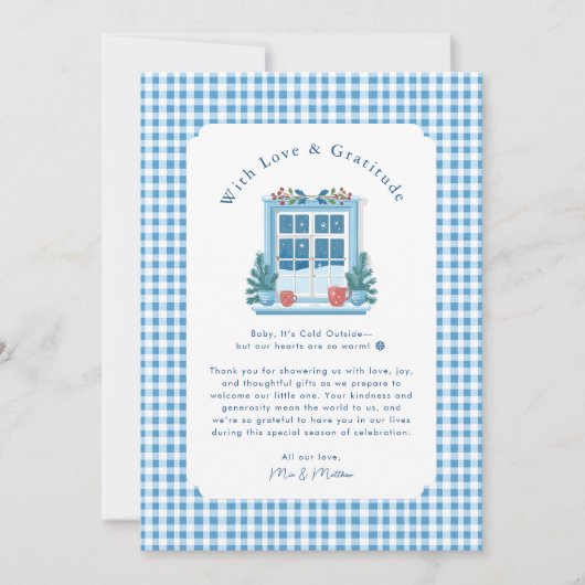 Baby Es ist kalt draußen Babydusche Danke (Vorderseite)