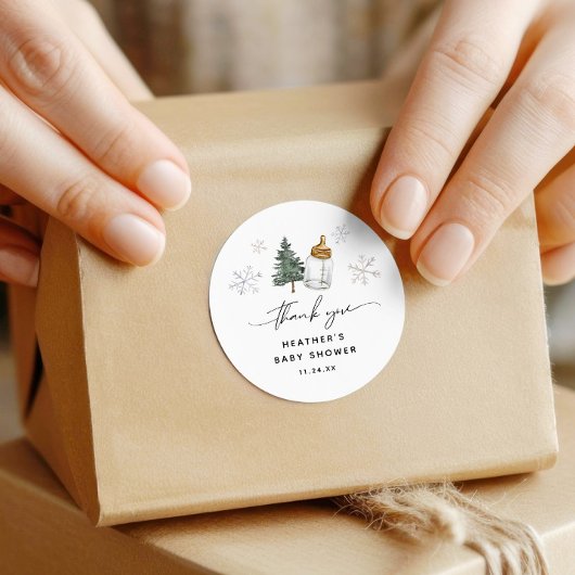 Baby Es ist kalt draußen Babydusche Danke Runder Aufkleber