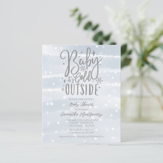 Baby Es ist kalt draußen Babydusche Einladung (Stehend Vorderseite)