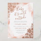 Baby es ist kalt draußen Babydusche Folieneinladung (Vorderseite)