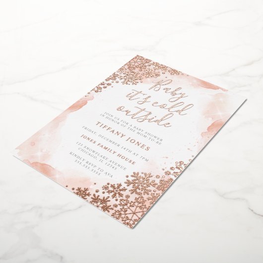 Baby es ist kalt draußen Babydusche Folieneinladung (Gedreht)