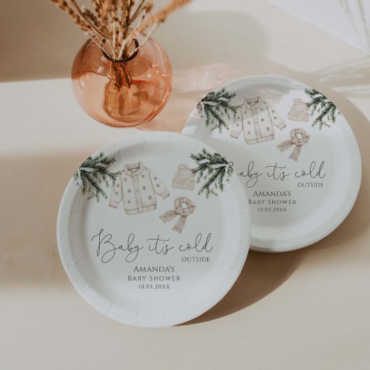 Baby Es ist kalt draußen Babydusche Pappteller