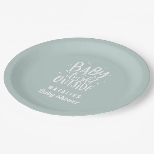 Baby es ist kalt draußen Babydusche Party Pappteller (Schrägansicht)