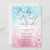 Baby es ist kalt draußen Babydusche Schneeflocke i Einladung (Vorderseite)