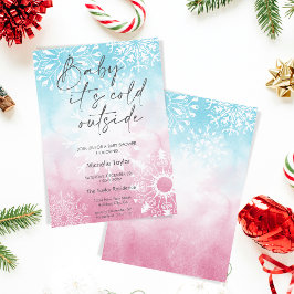 Baby es ist kalt draußen Babydusche Schneeflocke i Einladung