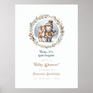 "Baby, es ist kalt draußen!" Babyshower-Empfang Poster