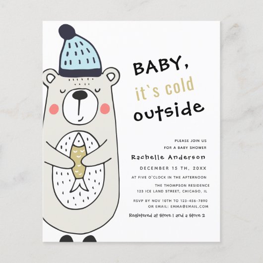 Baby es ist kalt draußen Bären | Babydusche Flyer (Vorderseite)