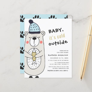 Baby es ist kalt draußen Bären   Babydusche Flyer