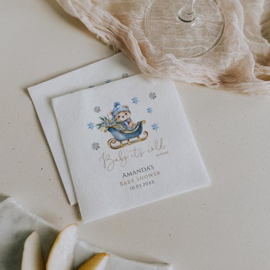 Baby Es ist kalt draußen Bärendusche Serviette