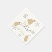 Baby Es ist kalt draußen Beige Beanie Baby Dusche Serviette (Ecke)