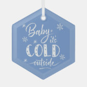 Baby Es ist kalt draußen blau Ornament Aus Glas (Vorderseite)