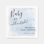 Baby Es ist kalt draußen blau Personalisiert Serviette (Vorderseite)