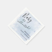 Baby Es ist kalt draußen blau Personalisiert Serviette (Ecke)