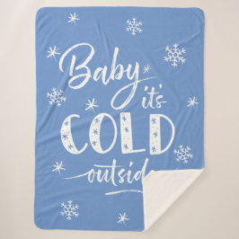 Baby Es ist kalt draußen blau Sherpadecke