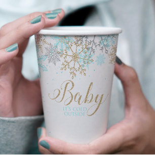 Baby, es ist kalt draußen, Blaue-Schneeflocke-Baby Pappbecher