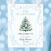 Baby, es ist kalt draußen, Blaues Babyshower Willk Poster