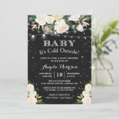 Baby Es ist kalt draußen Bloral Winter Baby Dusche Einladung (Stehend Vorderseite)