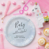 Baby Es ist kalt draußen Blue Baby Dusche Pappteller (Party)