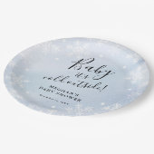 Baby Es ist kalt draußen Blue Baby Dusche Pappteller (Schrägansicht)