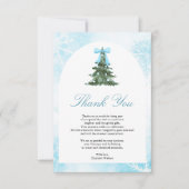 Baby Es ist kalt draußen Blue Bow Baby Dusche Dankeskarte (Vorderseite)