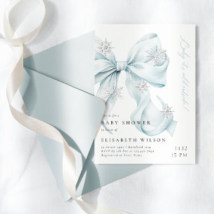 Baby Es ist kalt draußen Blue Bow Baby Dusche Einladung