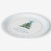 Baby Es ist kalt draußen Blue Bow Baby Dusche Pappteller (Schrägansicht)