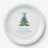 Baby Es ist kalt draußen Blue Bow Baby Dusche Pappteller (Vorderseite)