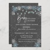Baby Es ist kalt draußen Blue Snowflake Mason Jar Einladung (Vorne/Hinten)