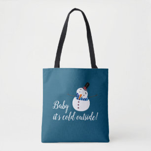 Baby Es ist kalt draußen, Blue Snowman Tasche