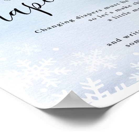 Baby Es ist kalt draußen Blue Spate Night Diapers Poster (Ecke)